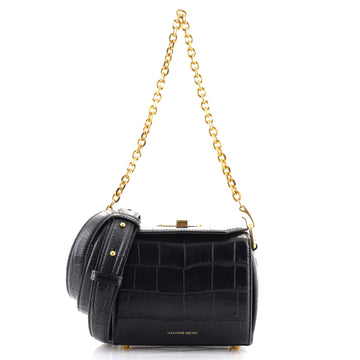 Alexander McQueen Box Shoulder Bag Crocodile Embossed Leather 19