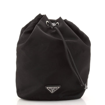 Prada Vela Drawstring Bucket Pouch Tessuto Small