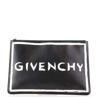 Givenchy Logo Pouch Printed Leather Large