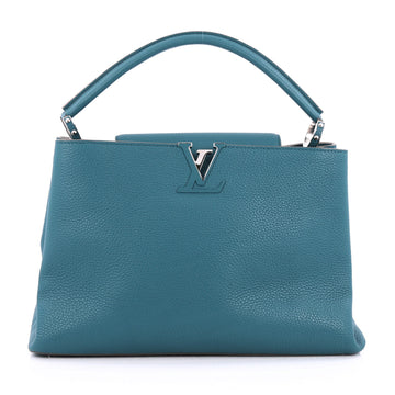 Louis Vuitton Capucines Handbag Leather MM blue