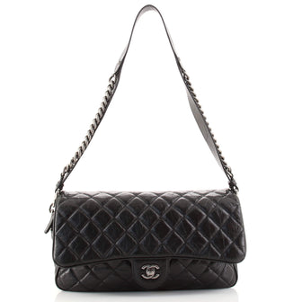 Chanel Casual Rock Airlines Flap Bag Quilted Crumpled Calfskin Medium