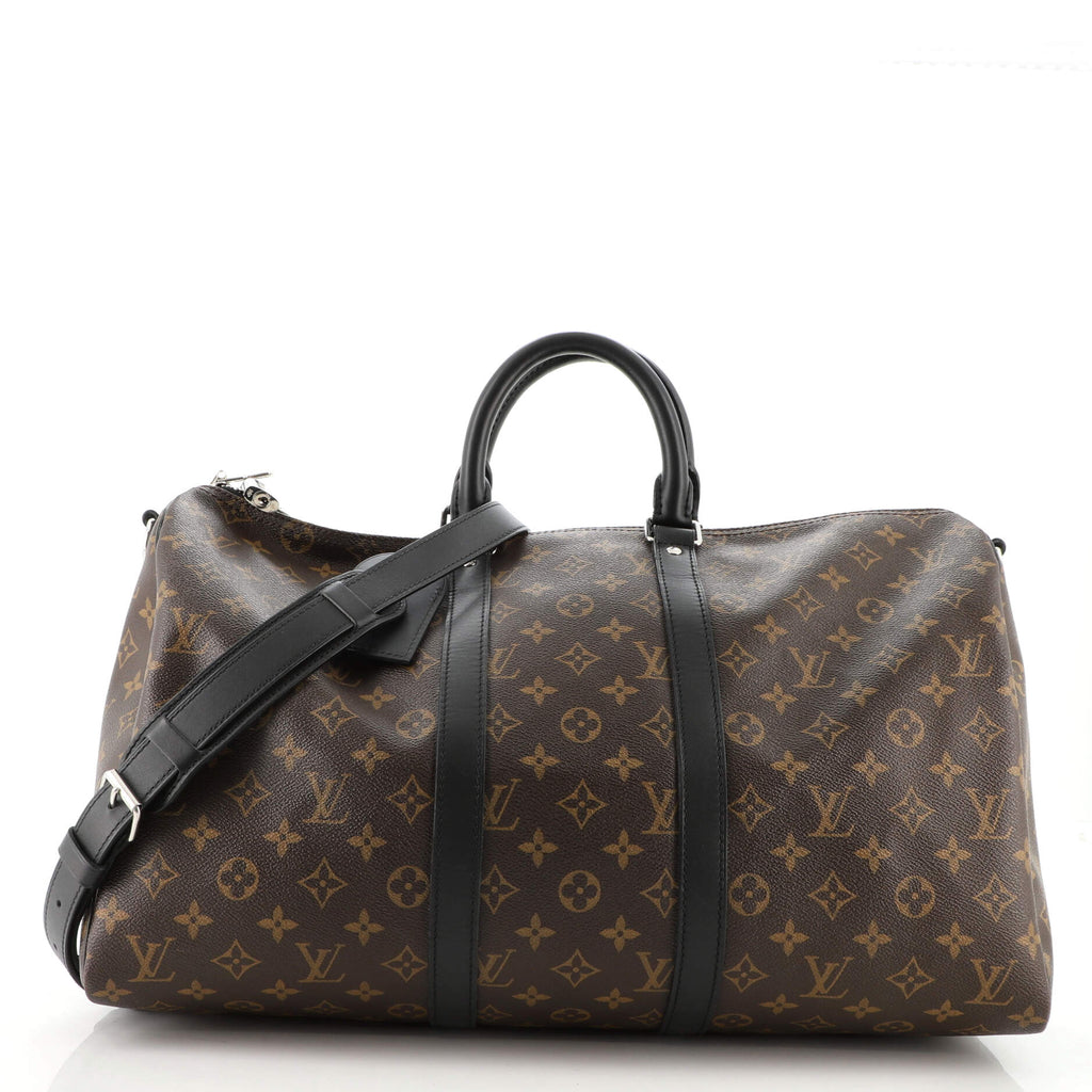 Louis Vuitton Keepall Bandouliere Bag Macassar Monogram Canvas 45 Brown