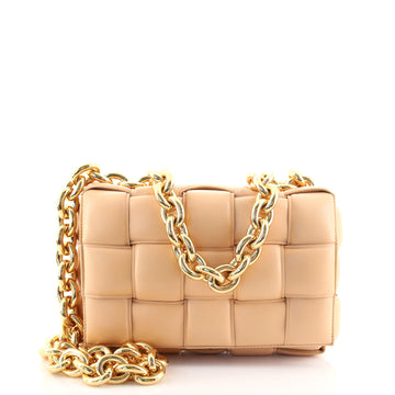 Bottega Veneta Cassette Chain Crossbody Bag Padded Maxi Intrecciato Leather