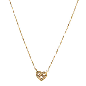 Tiffany & Co. Heart Pendant Necklace 18K Yellow Gold and Diamond