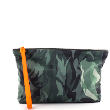 Alexander McQueen Zip Pouch with Wristlet Camouflage Nylon Medium
