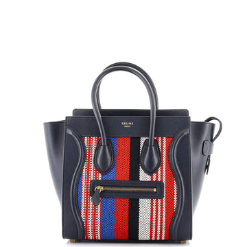 Celine Luggage Bag Canvas and Leather Micro
