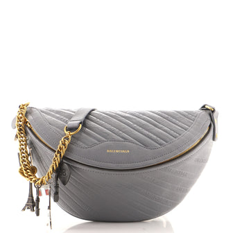 Balenciaga Souvenir Belt Bag Logo Embossed Leather XS