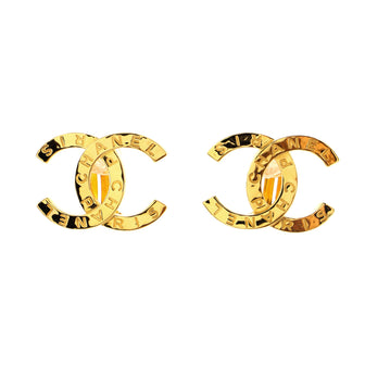 Chanel CC Paris Button Clip-On Earrings Metal