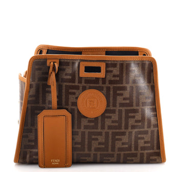 Fendi Peekaboo Defender Zucca Coated Canvas Small