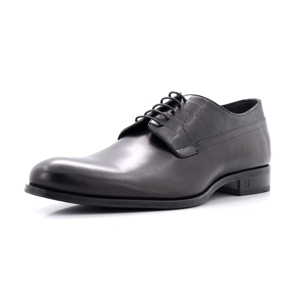 Louis Vuitton Men's Haussmann Derby Shoes Damier Infini Leather Black  14484886
