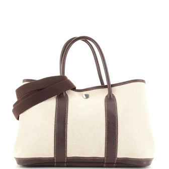 Hermes Garden Party Tote Toile and Leather 30