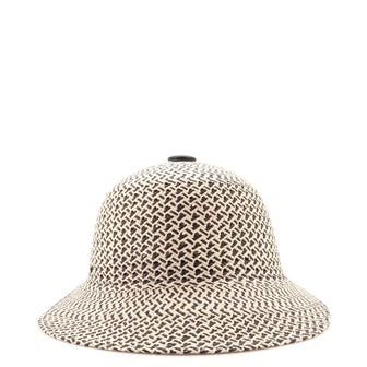 Hermes Tanzania Cap Woven Panama with Lambskin