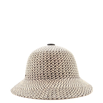 Hermes Tanzania Cap Woven Panama with Lambskin
