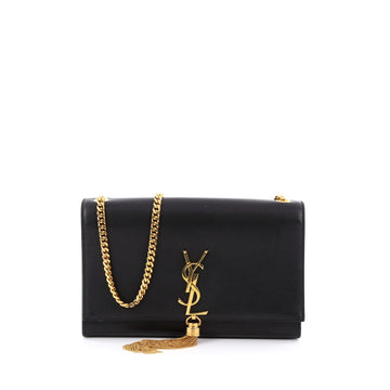 Saint Laurent Classic Monogram Tassel Crossbody Bag Leather Medium black