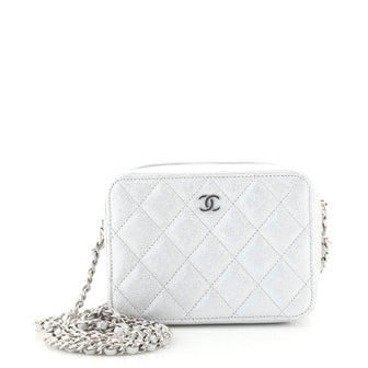 Chanel Zip Around Vanity Case with Chain Quilted Caviar Mini