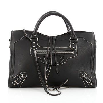 Balenciaga City Classic Studs Highlight Handbag Leather Medium Black