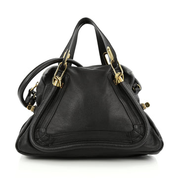 Chloe Paraty Top Handle Bag Leather Medium Black