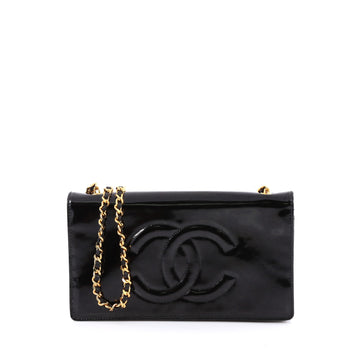Chanel Vintage CC Wallet on Chain Patent Black