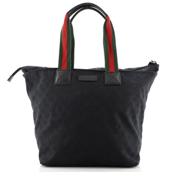 Gucci Web Zip Tote GG Canvas Large