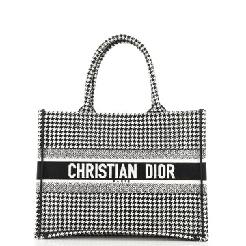 Christian Dior Book Tote Houndstooth Canvas Small
