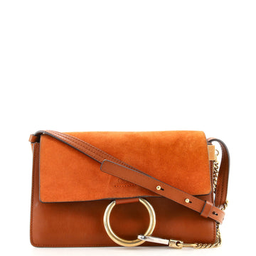 Chloe Faye Shoulder Bag Leather and Suede Small