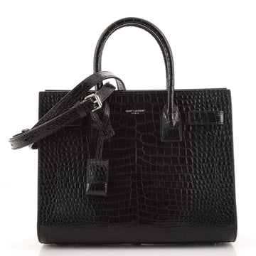 Saint Laurent Sac de Jour NM Bag Crocodile Embossed Leather Baby