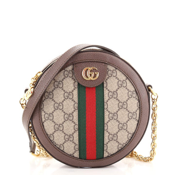 Gucci Ophidia Round Shoulder Bag GG Coated Canvas Mini