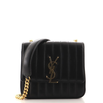 Saint Laurent Vicky Crossbody Bag Vertical Quilted Leather Medium