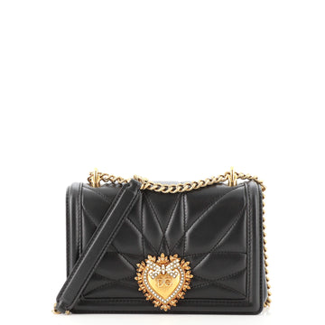 Dolce & Gabbana Devotion Shoulder Bag Quilted Leather Small