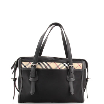 Burberry Belted Briefcase Nova Check Nylon Medium
