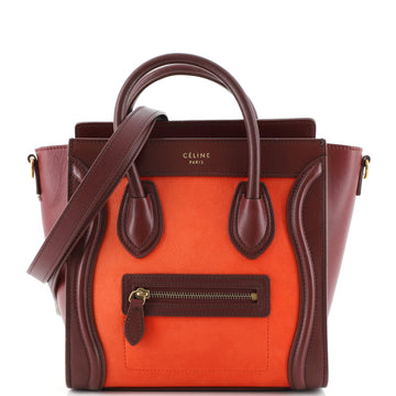 Celine Bicolor Luggage Bag Nubuck Nano