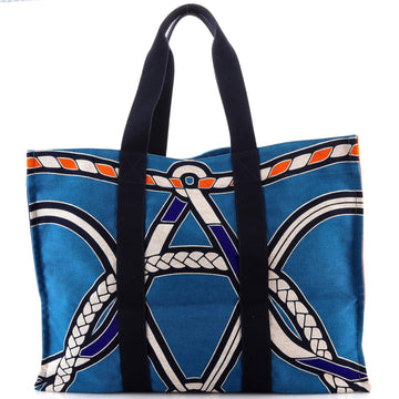 Hermes Cabas de Plage Tote Printed Toile Large