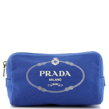 Prada Logo Cosmetic Pouch Canvas Small