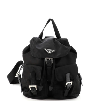 Prada Double Front Pocket Backpack Tessuto Small
