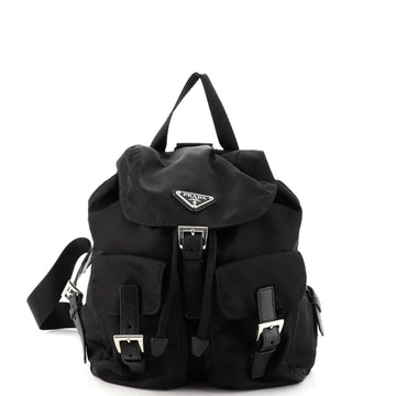 Prada Double Front Pocket Backpack Tessuto Small