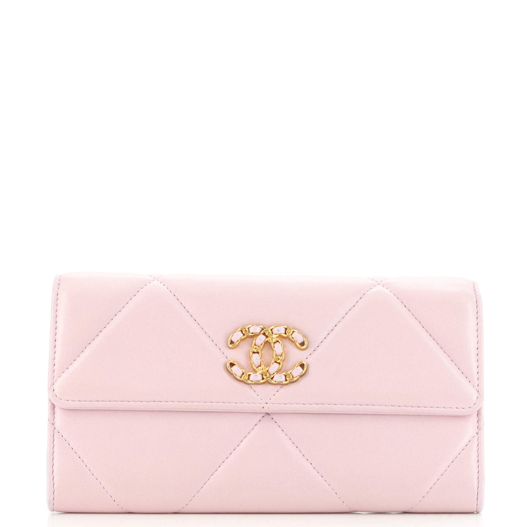 Chanel 19 Long Flap Wallet Pink woman