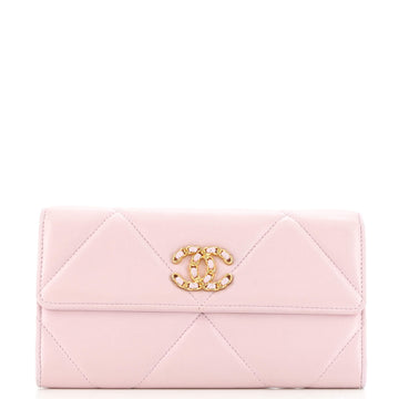 Chanel 19 Flap Wallet Quilted Lambskin Long