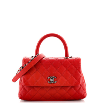 Chanel Coco Top Handle Bag Quilted Caviar Mini