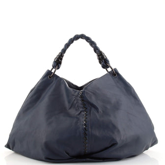Bottega Veneta Aquilone Fortune Cookie Hobo Leather with Intrecciato Detail Large