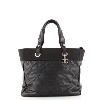 Chanel Biarritz Tote Quilted Coated Canvas Large