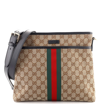 Gucci Front Pocket Web Messenger GG Canvas Small