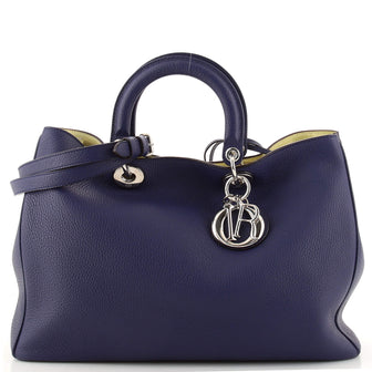 Christian Dior Diorissimo Tote Pebbled Leather Large