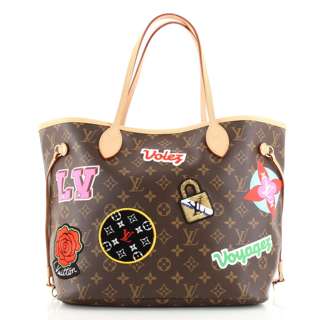 Louis Vuitton Neverfull Patches MM Monogram Tote Bag