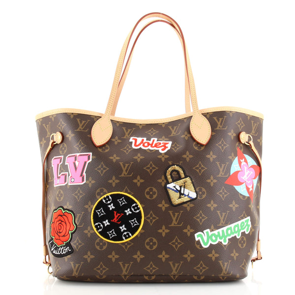 Louis Vuitton Neverfull NM Tote Limited Edition Patches Damier MM Brown  214930105