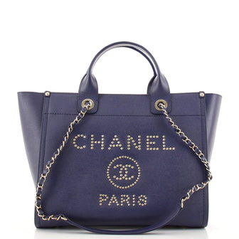 Chanel Deauville Tote Studded Caviar Small