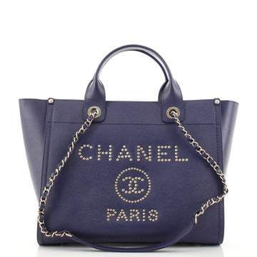 Chanel Deauville Tote Studded Caviar Small