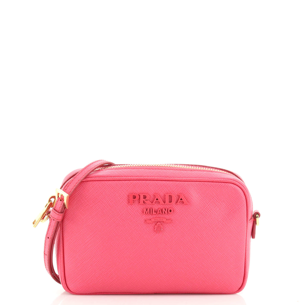 Prada Small Monochrome Saffiano Leather Bag in Pink