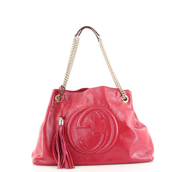 Gucci Soho Chain Strap Shoulder Bag Patent Medium