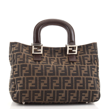 Fendi Vintage FF Handle Tote Zucca Canvas Small