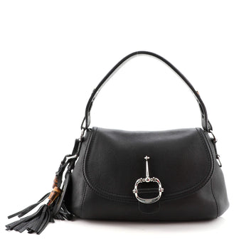 Gucci Techno Horsebit Flap Hobo Leather Medium